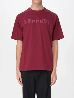 T-shirt in cotone con logo Ferrari