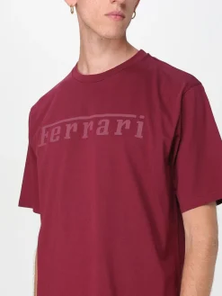 T-shirt in cotone con logo Ferrari