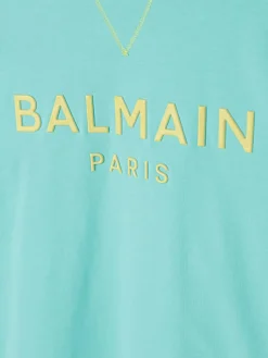 T-shirt in cotone con logo Balmain