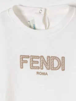 T-shirt in cotone con logo Fendi