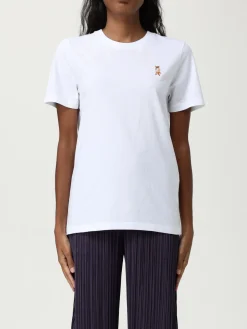 T-shirt in cotone con logo Maison Kitsuné