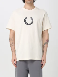 T-shirt in cotone con logo Fred Perry