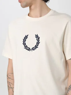 T-shirt in cotone con logo Fred Perry