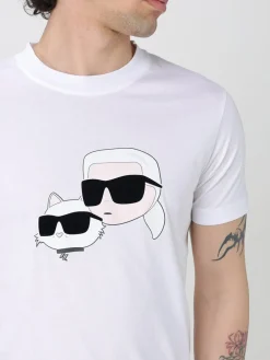 T-shirt in cotone con logo Karl Lagerfeld