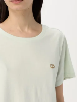 T-shirt in cotone con logo Twinset