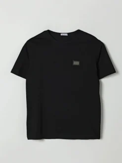 T-shirt in cotone con logo metallico Dolce & Gabbana