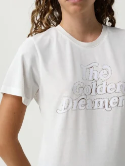 T-shirt in cotone con logo Golden Goose in jersey