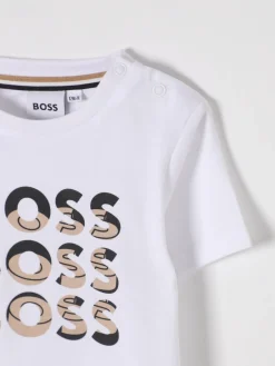 T-shirt in cotone con logo Boss