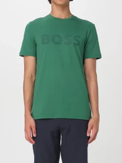 T-shirt in cotone con logo Boss