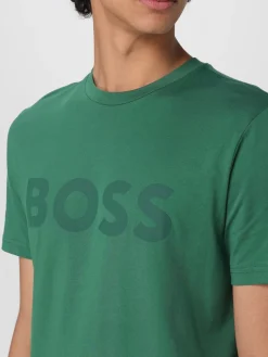 T-shirt in cotone con logo Boss