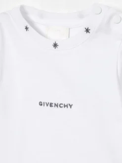 T-shirt in cotone con logo ricamato Givenchy