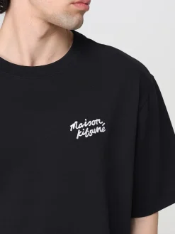 T-shirt in cotone con logo Maison Kitsuné