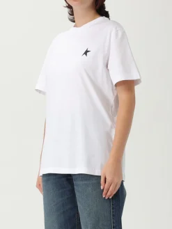 T-shirt in cotone con logo Golden Goose