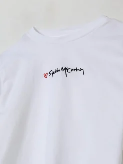 T-shirt in cotone con logo Stella McCartney Kids