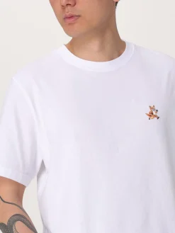 T-shirt in cotone con logo Maison Kitsuné