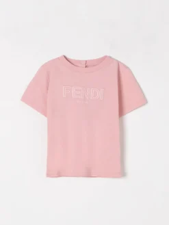 T-shirt in cotone con logo Fendi