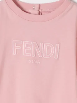 T-shirt in cotone con logo Fendi