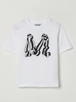 T-shirt in cotone con maxi logo Moschino
