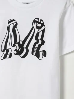 T-shirt in cotone con maxi logo Moschino