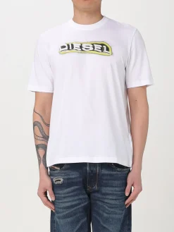 T-shirt in cotone con maxi logo Diesel