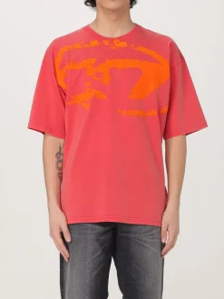 T-shirt in cotone con maxi logo Oval D Diesel