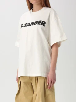 T-shirt in cotone con maxi logo Jil Sander