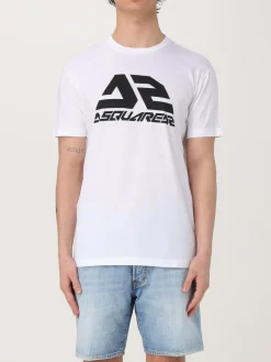 T-shirt in cotone con maxi logo Dsquared2