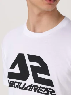 T-shirt in cotone con maxi logo Dsquared2