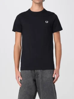 T-shirt in cotone con mini logo Fred Perry