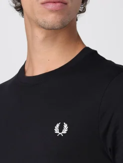 T-shirt in cotone con mini logo Fred Perry
