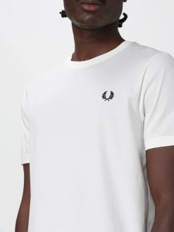 T-shirt in cotone con mini logo Fred Perry