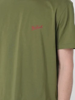 T-shirt in cotone con mini logo Woolrich