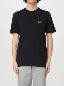 T-shirt in cotone con mini logo Woolrich