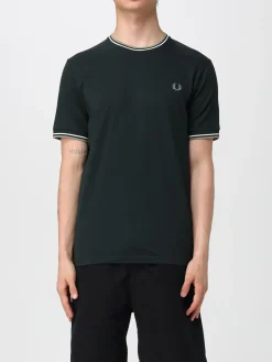 T-shirt in cotone con mini logo Fred Perry