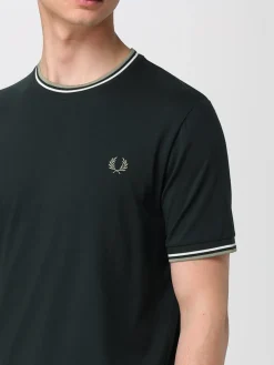 T-shirt in cotone con mini logo Fred Perry