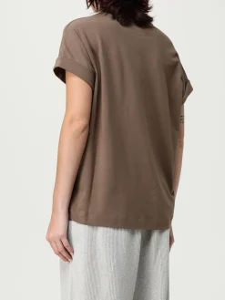 T-shirt in cotone con monile Brunello Cucinelli