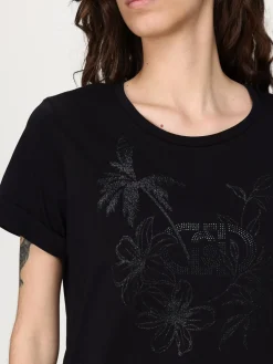 T-shirt in cotone con monogramma Liu Jo