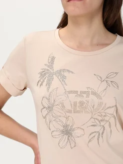 T-shirt in cotone con monogramma Liu Jo