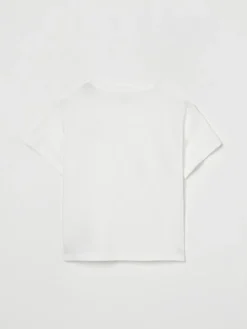 T-shirt in cotone con monogramma MK di strass Michael Kors