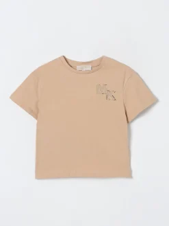 T-shirt in cotone con monogramma MK di strass Michael Kors