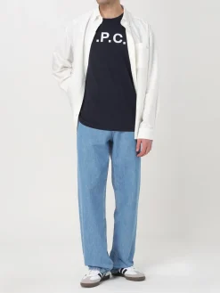 T-shirt in cotone con stampa logo A.P.C.