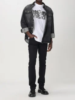 T-shirt in cotone con stampa grafica Versace