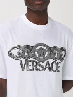 T-shirt in cotone con stampa grafica Versace
