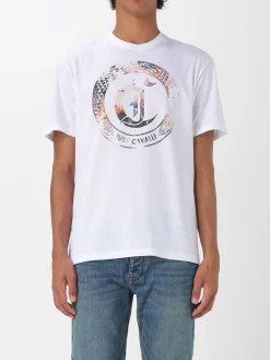 T-shirt in cotone con stampa logo Just Cavalli