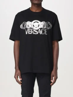 T-shirt in cotone con stampa grafica Versace