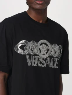 T-shirt in cotone con stampa grafica Versace