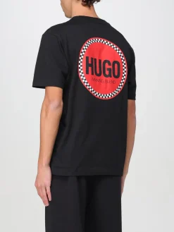 T-shirt in cotone con stampa logo Hugo
