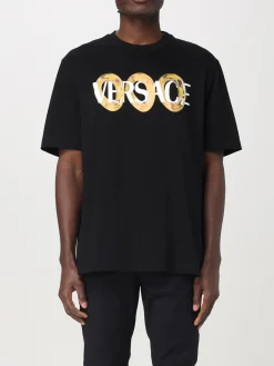 T-shirt in cotone con stampa grafica Versace