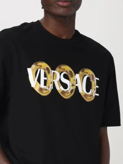 T-shirt in cotone con stampa grafica Versace
