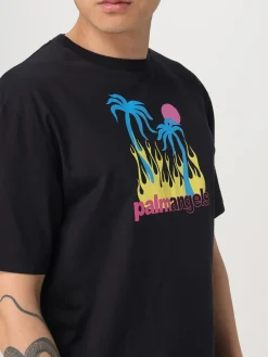 T-shirt in cotone con stampa grafica Palm Angels